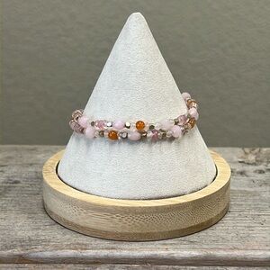Baroni Pink & Rust Beaded Bracelet